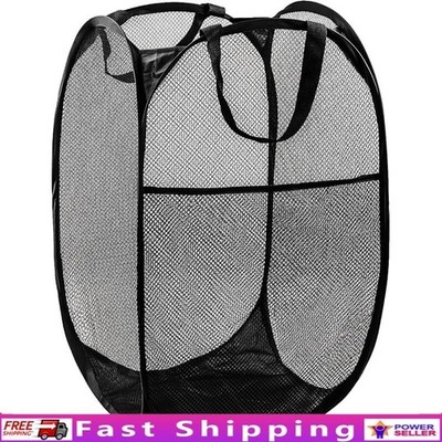 Space Saving Pop Up Laundry Hamper Lightweight Mesh Basket W/ Durable Handles US
