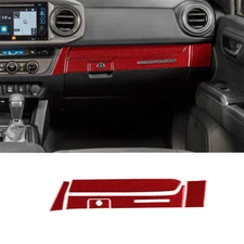 5Pcs Red Carbon Fiber Interior Passenger Dashboard Cover Trim For Toyota Tacoma