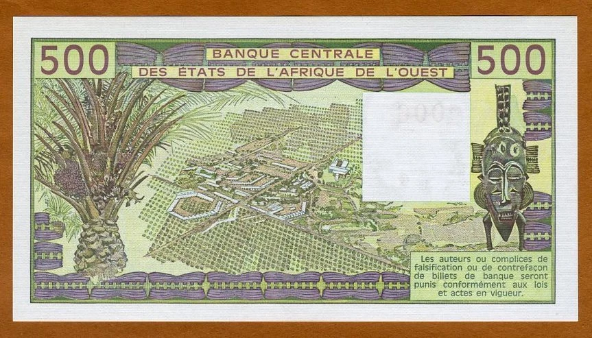 SPECIMEN West African States, Togo, 500 Francs, 1990 P-806Ts UNC - Image 2 of 2