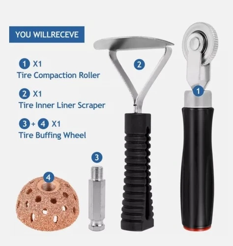 Tire Repair Patch Tool Liner Scraper Kit Grinding Head Buffing Wheel Car Truck - Bild 7 von 14