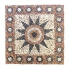 DIVERO Mosaikbild Einleger "Blume" Rosone Marmor Fliese grau-rose-creme 1,45m²