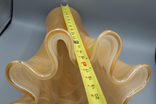 Murano große Vase 16" Rüschen Taschentuch gold gelb marmoriert SCHÖN - Bild 5 von 20