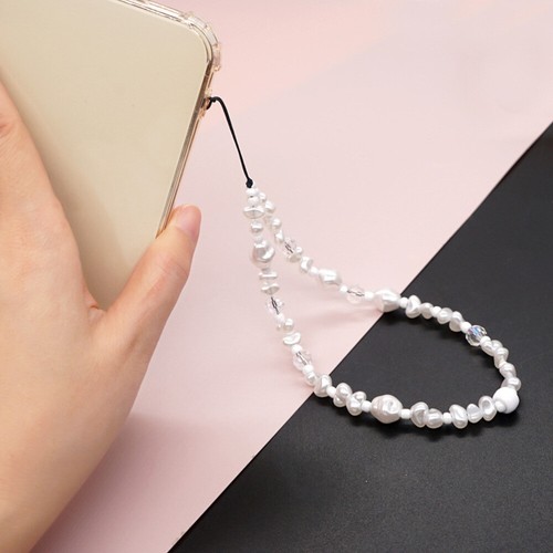 Imitation Pearl Mobile Phone Charm Crystal Universal Cell Lanyard - 第 6/12 張圖片