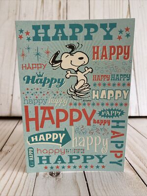 Peanuts Snoopy Happy Birthday Card Hallmark Happy Dance Happy Heart  + Day New