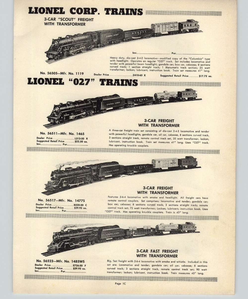 1952 PAPER AD 16 PG Lionel Electric Toy Trains Car Santa Fe