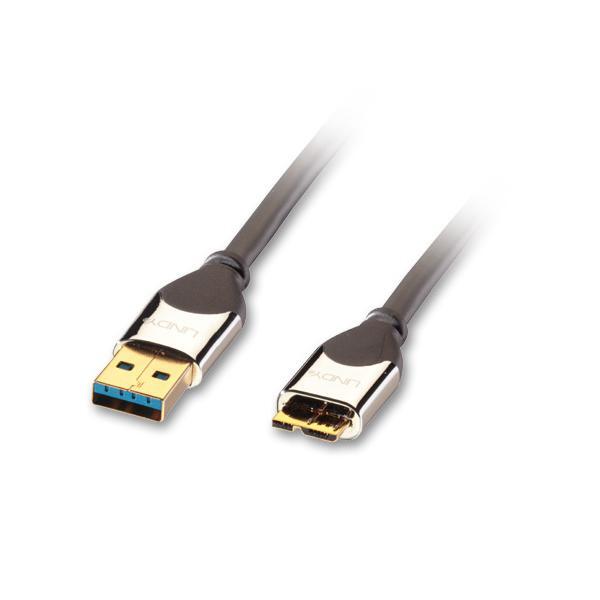 Lindy 41617 cavo USB 0,5 m USB 3.2 Gen 1 (3.1 Gen 1) USB A Micro-USB B Nero