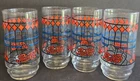 Pepsi Cola Set of 4 Vintage 1970's Tiffany Style Stained Glass Drinking Glasses