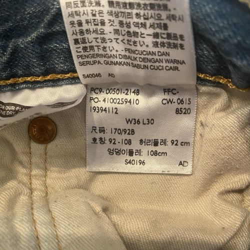 Levi's 501 Jeans Herren 36x30 (eigentlich 36x28) blau Knopfleiste gerade mittlere Waschung - Bild 12 von 18