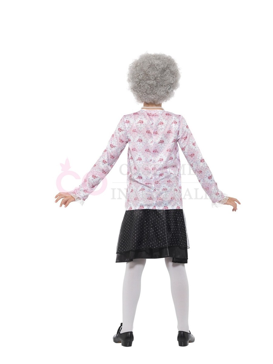 Kids Gangsta Granny Costume Girls Old Lady Grandma 100 Days School Fancy Dress E - Foto 6