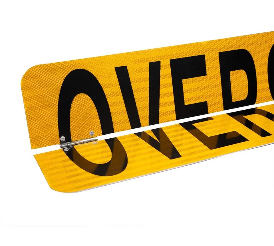 Letrero/banner de carga de gran tamaño de aluminio con bisagras de 12"x60" para camiones remolque de vehículos Foto 4 de 4