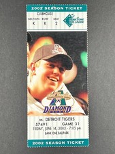6-14-2002 Detroit Tigers @ Arizona Diamondbacks Ticket - Brandon Inge HR #3