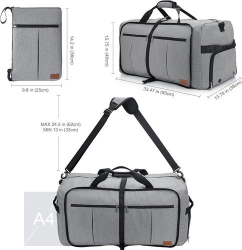 120L Travel Duffle Bag for Men, Large Foldable Duffel Bag for Travel with Shoe C - Picture 2 of 12