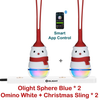 Olight Sphere Ambient Light 2-Pack & Christmas Sling 2-Pack & Omino White