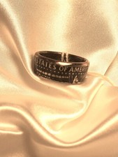 1972 Kennedy Half Dollar Hand Crafted Coin Ring Size 10.5