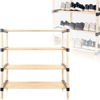 Schuhregal 12 Paar Schuhe 4 Ebenen Schuhablage Schuhschrank Mehrzweck Regal