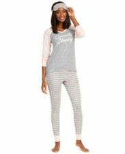 Jenni Knit Pajamas  Sleep Mask 3pc Set "Currently Sleeping" Size Small