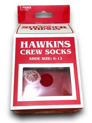 Netflix Stranger Things ''Hawkins'' Crew Socks (2 Pairs) (6-12)