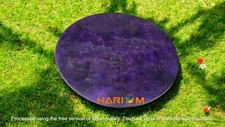 24" Purple Round Amethyst Stone Coffee Table Handmade Crystal Healing Stone Deco