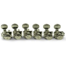 NEW - Kluson Revolution 6L H-Mount Tuners, Staggered Posts, NICKEL - KRHL-6BX-N
