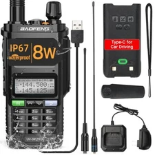 Baofeng UV-9R PRO 8W U/VHF Walkie Talkie Rechargeable Waterproof 2 Way Ham Radio
