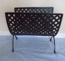 Black Sturdy Foldable Fireplace Log Basket Diamond Pattern apr H 15" W 16" D11" 
