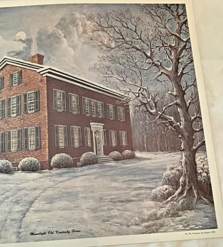 Moonlight Old Kentucky Home CW Vittitow Federal Hill Bardstown Snow Signed - Picture 8 of 9
