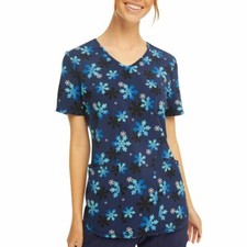 Scrubstar Blue Ombre Snowflake Nurse Uniform Scrub Top - Choose Size