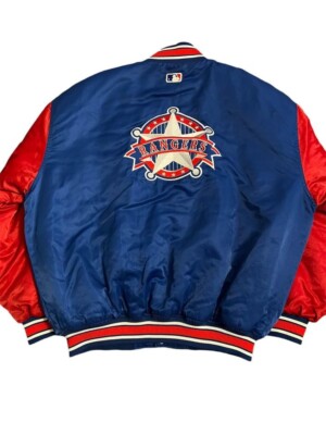 Vintage 90s MLB Starter Bomber Jacket Mens Size 2XL Texas Rangers