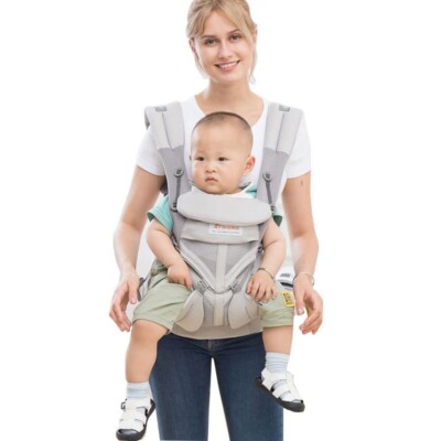 NEU ai Ergonomische 4 Positionen hellgrau Babytrage SoftFlex Mesh,