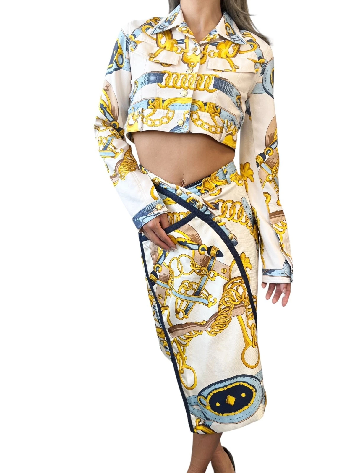 Christian Dior Vintage 2000 Giacca Primavera Set #38 #40 Crema Seta Rank AB