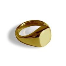 9ct Solid Yellow Gold Cushion Pinky Signet Rings UK Hallmarked Heavy 11x10mm 375