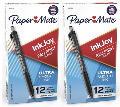 Paper Mate InkJoy 300RT Retractable Ballpoint Pens, Medium Point, Black, 24 Coun