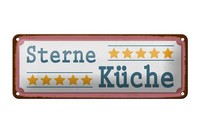 Blechschild Spruch 27X10 Cm 5 Sterne KüChe Geschenk Deko Schild Tin Sign