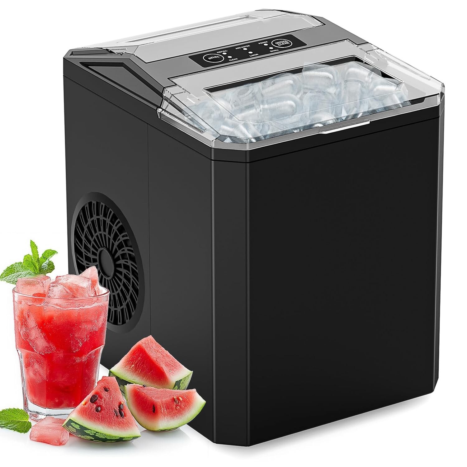 Portable Countertop Ice Maker Self-Cleaning 26Lbs Daily 9 Cubes in 6 Mins