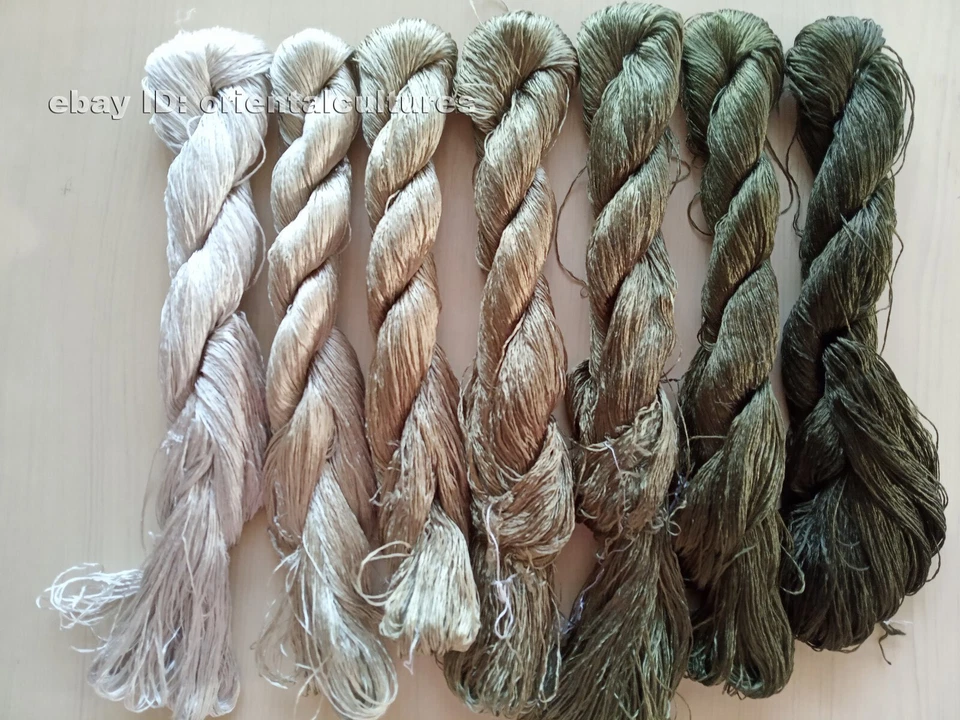7bundles 100%natural mulberry silk,hand-dyed su embroidery silk floss/threads - Image 2 of 4