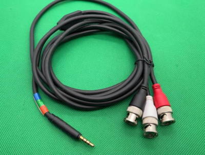 3.5mm Male 1/8'' TRRS mini Jack to L R MIC GND 3x Coax BNC Male Audio Cable 1.5M