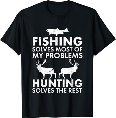 #ad Funny Fishing And Hunting Gift Christmas Humor Unisex T Shirt $17.49
