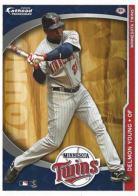 DELMON YOUNG FATHEAD TRADEABLES MINNESOTA TWINS REMOVABLE STICKER 2009 #85