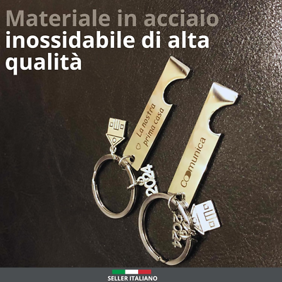 Portachiavi Coppia Per Regalo Di Nuova Casa – 'New Home New Adventures' In Acciaio Inox, 2 Pezzi