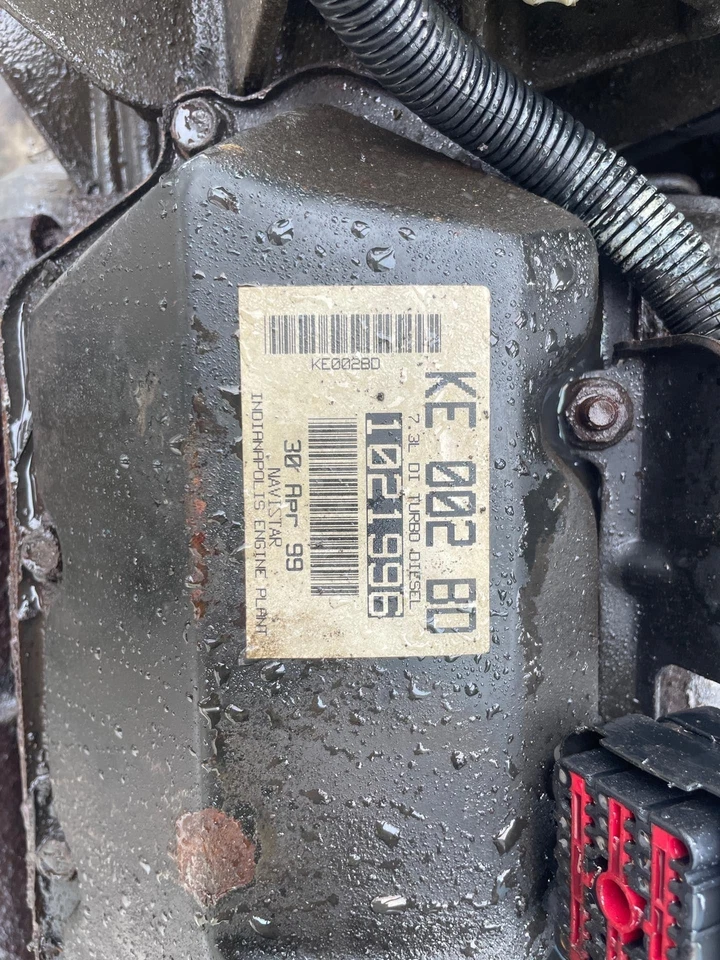 1999 FORD F250 F350 F450 F550 7.3L HIGH ALT DIESEL MOTOR ENGINE VIN F 8TH *187K* - Image 3 of 4