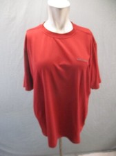 Columbia Size L Mens Red Crew Neck Short Sleeve Breathable Athletic T-Shirt 085