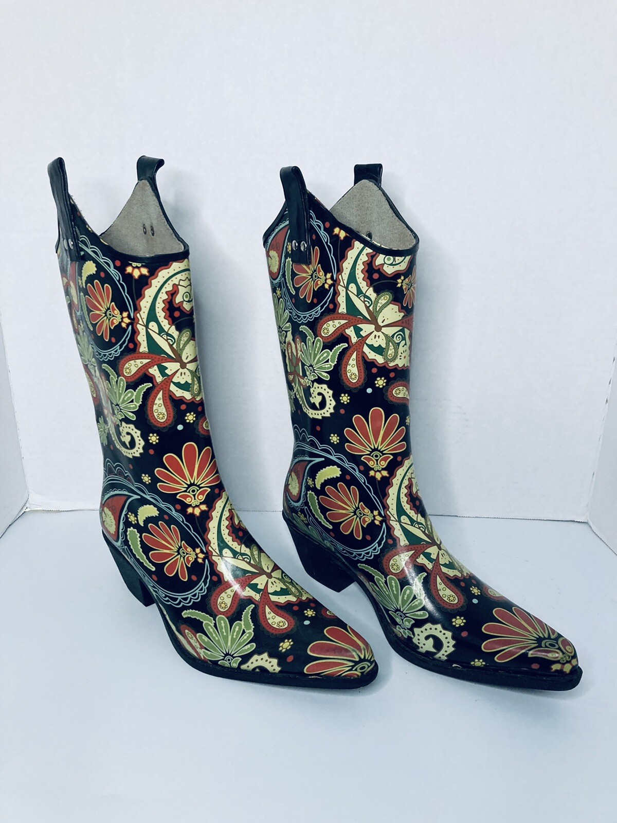 Nomad Rubber Rain Boots Cowgirl Western 