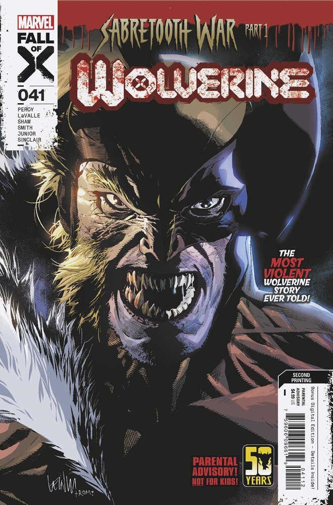 WOLVERINE #41 2nd SECOND PRINTING LEINIL YU VARIANT - KEY SABRETOOTH WAR 2023 NM