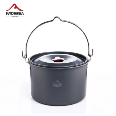 4L Camping Hanging Pot Cookware Outdoor Bowl Pot 4-6 Persons Picnic Cooking Fish