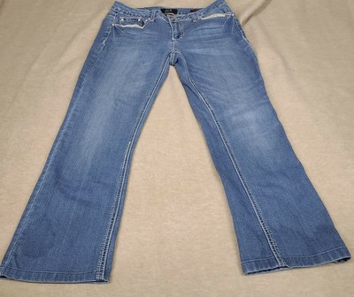 Earl Jeans Womens Barely Boot Rhinestone Embellished Jeans Size 8 29.5x26.5