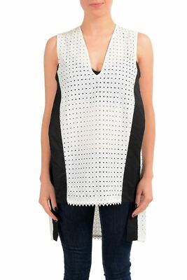 Just Cavalli Silk White Sleeveless Womens Blouse Top US S IT 40 Just Cavalli Silk White Sleeveless Womens Blouse Top US S IT 40