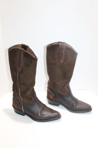 Varda Pull On Mid Shaft Brown Leather Western Cowg