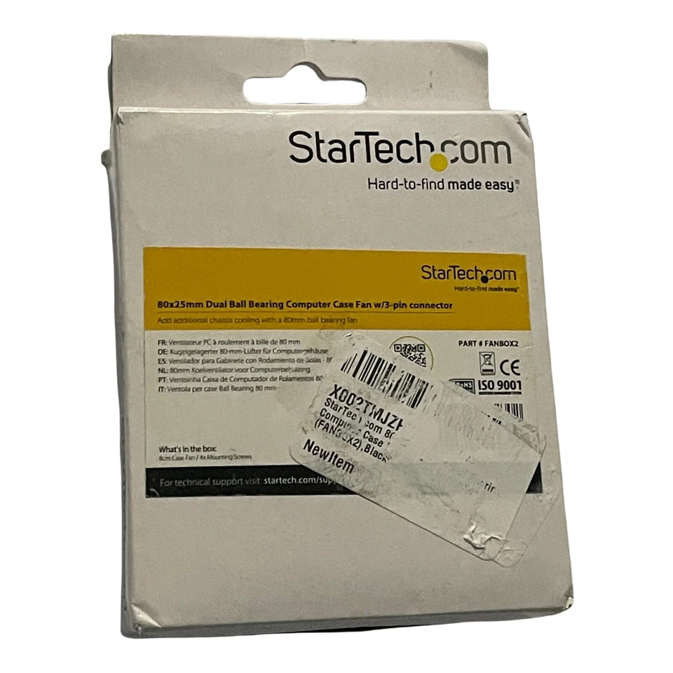 Startech FANBOX2 80x25mm Computer Case Fan w/ 3 Pin TX3 Connector NEW - Image 3 of 4