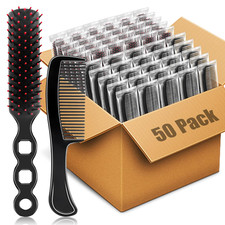 50 Pcs Bulk Hair Brushes Combs Set for Homeless Women, Individually Wrapped Deta