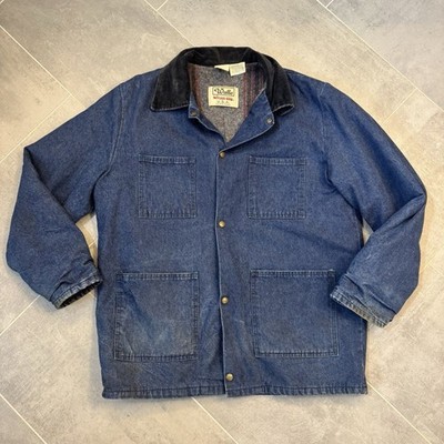 VTG Walls Blizzard Pruf Denim Barn Coat   Men s XL Blanket lined- Work jacket